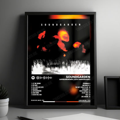 Soundgarden "Superunknown (20th Anniversary)" Album Cover Poster - with Complete Tracklist