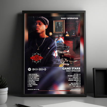 Gang Starr "Daily Operation" Album Cover Poster - with Complete Tracklist