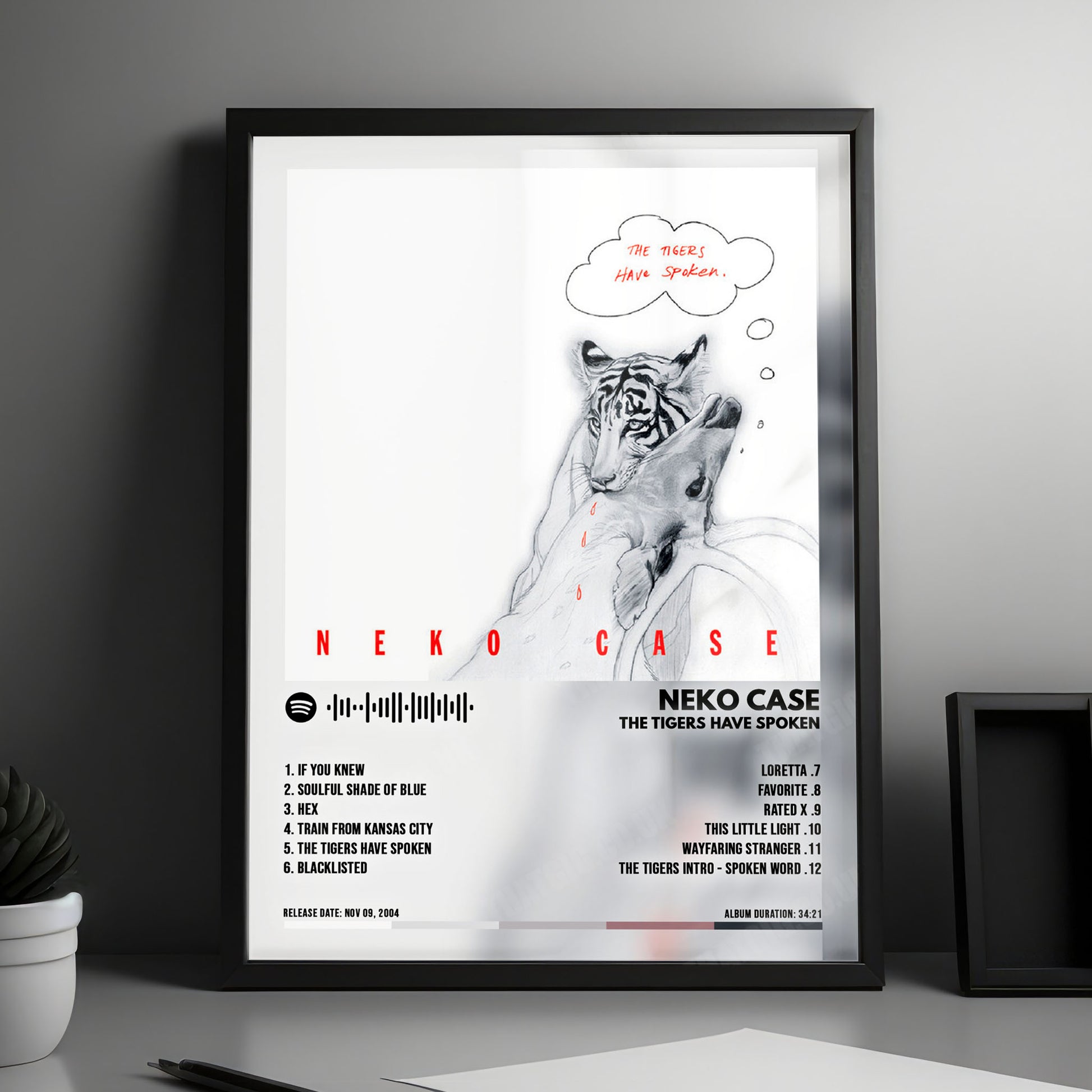 Neko Case "The Tigers Have Spoken" Album Cover Poster - with Complete Tracklist
