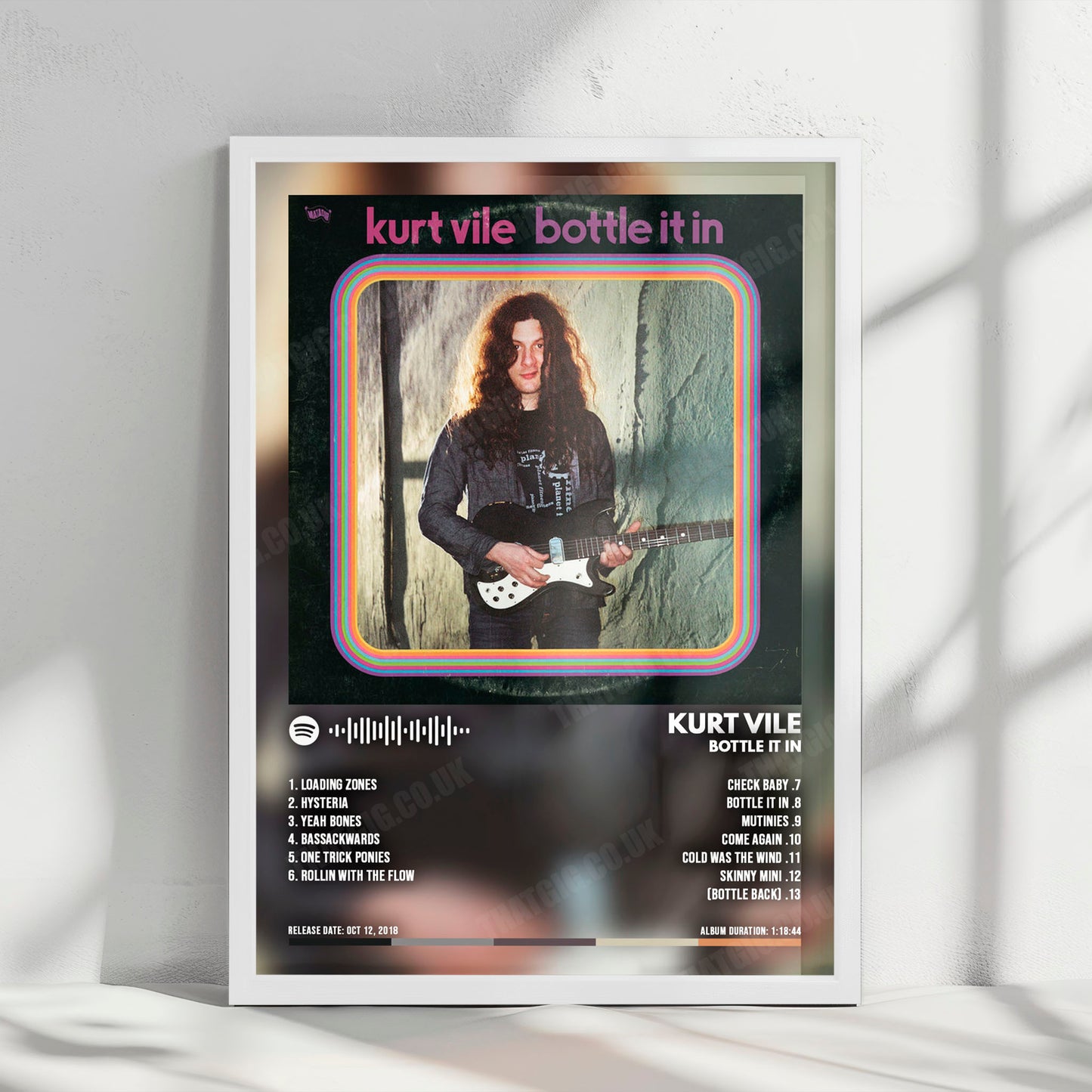 Kurt Vile "Bottle It In" Album Cover Poster - with Complete Tracklist