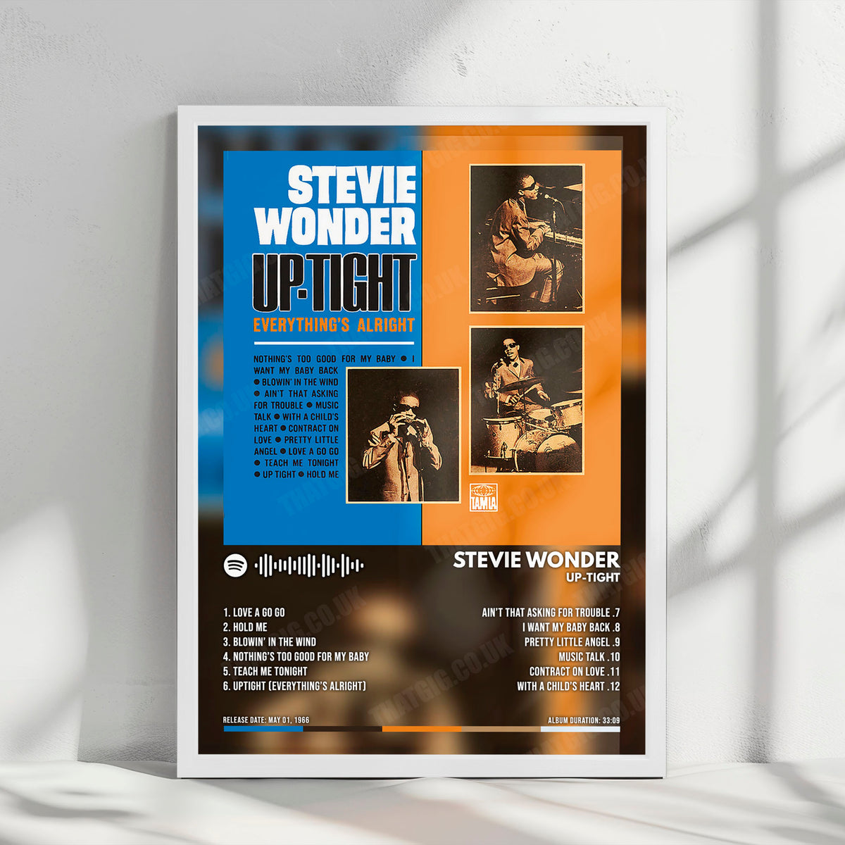 Stevie Wonder "Up-Tight" Album Cover Poster - with Complete Tracklist