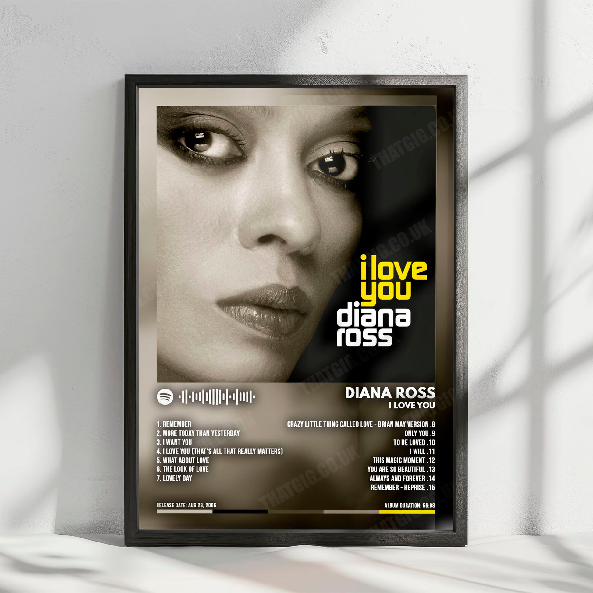 Diana Ross "I Love You" Album Cover Poster - with Complete Tracklist
