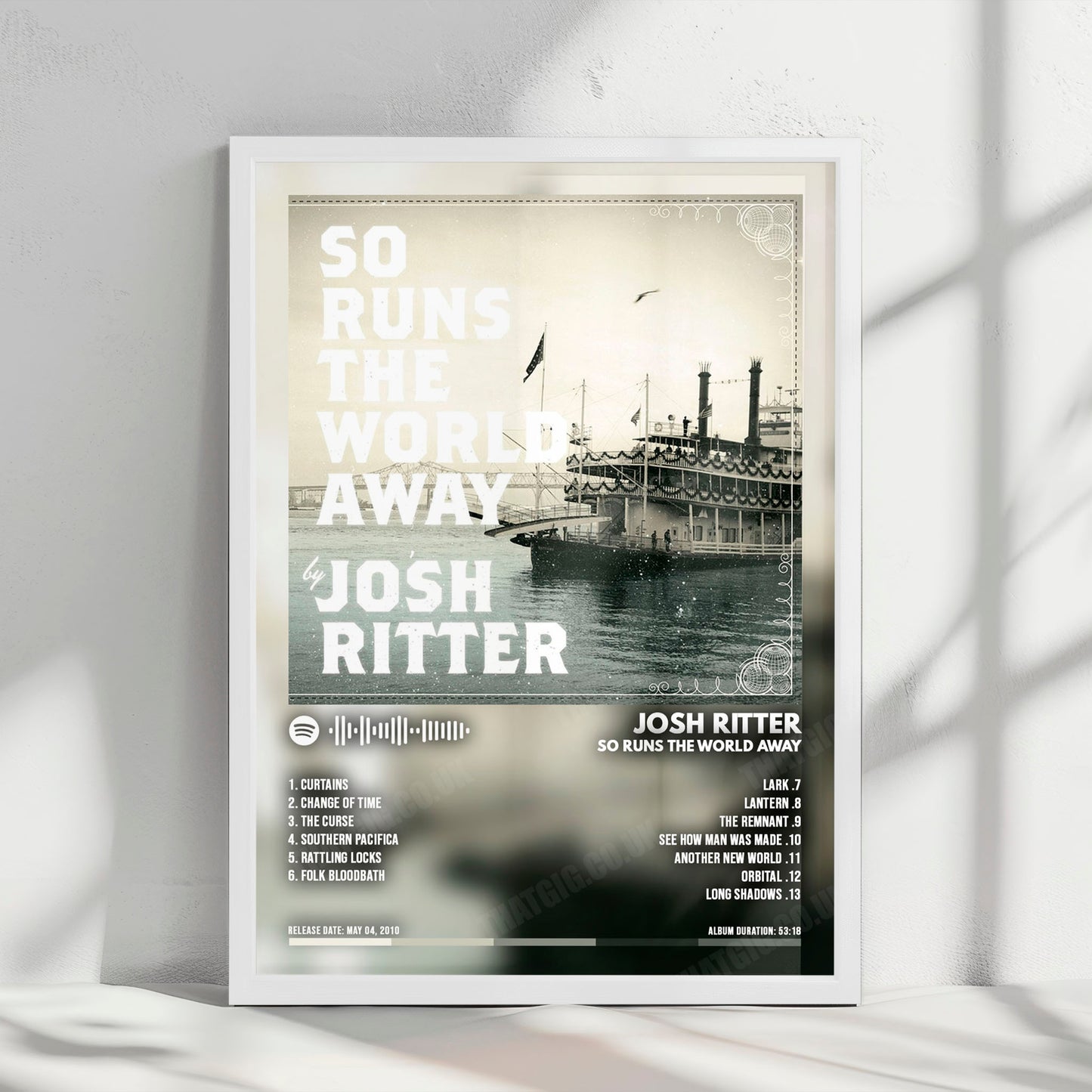 Josh Ritter "So Runs The World Away" Album Cover Poster - with Complete Tracklist