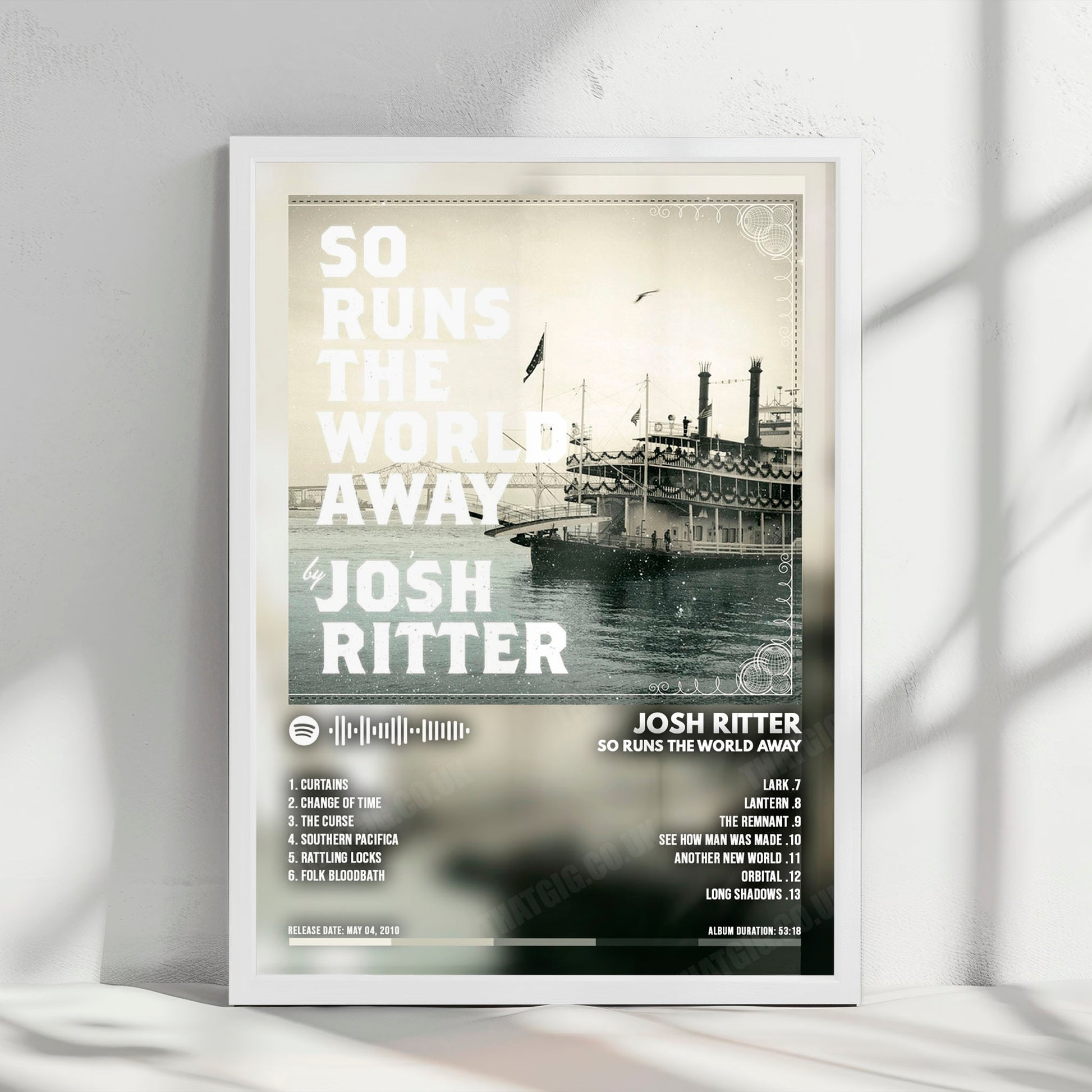 Josh Ritter "So Runs The World Away" Album Cover Poster - with Complete Tracklist