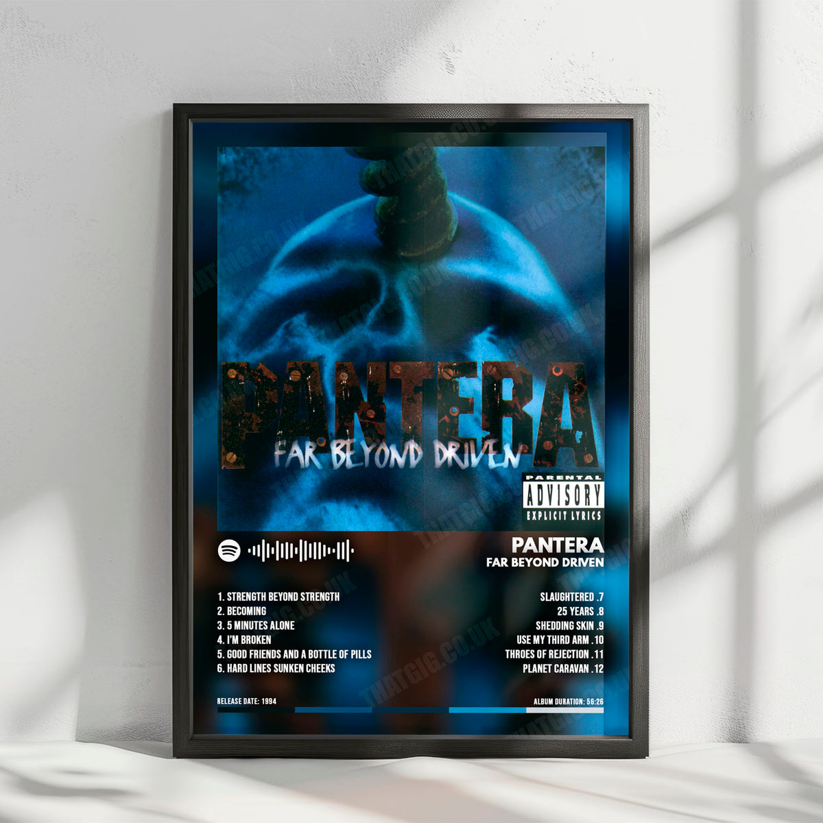 Pantera "Far Beyond Driven" Album Cover Poster - with Complete Tracklist