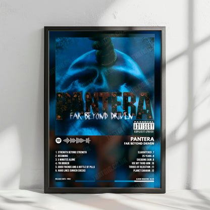 Pantera "Far Beyond Driven" Album Cover Poster - with Complete Tracklist