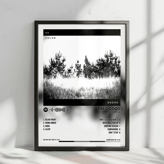 The Dodos "No Color" Album Cover Poster - with Complete Tracklist