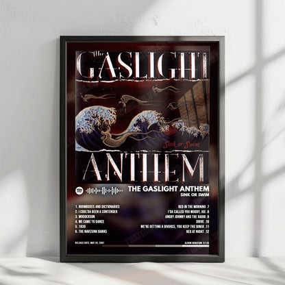 The Gaslight Anthem "Sink or Swim" Album Cover Poster - with Complete Tracklist