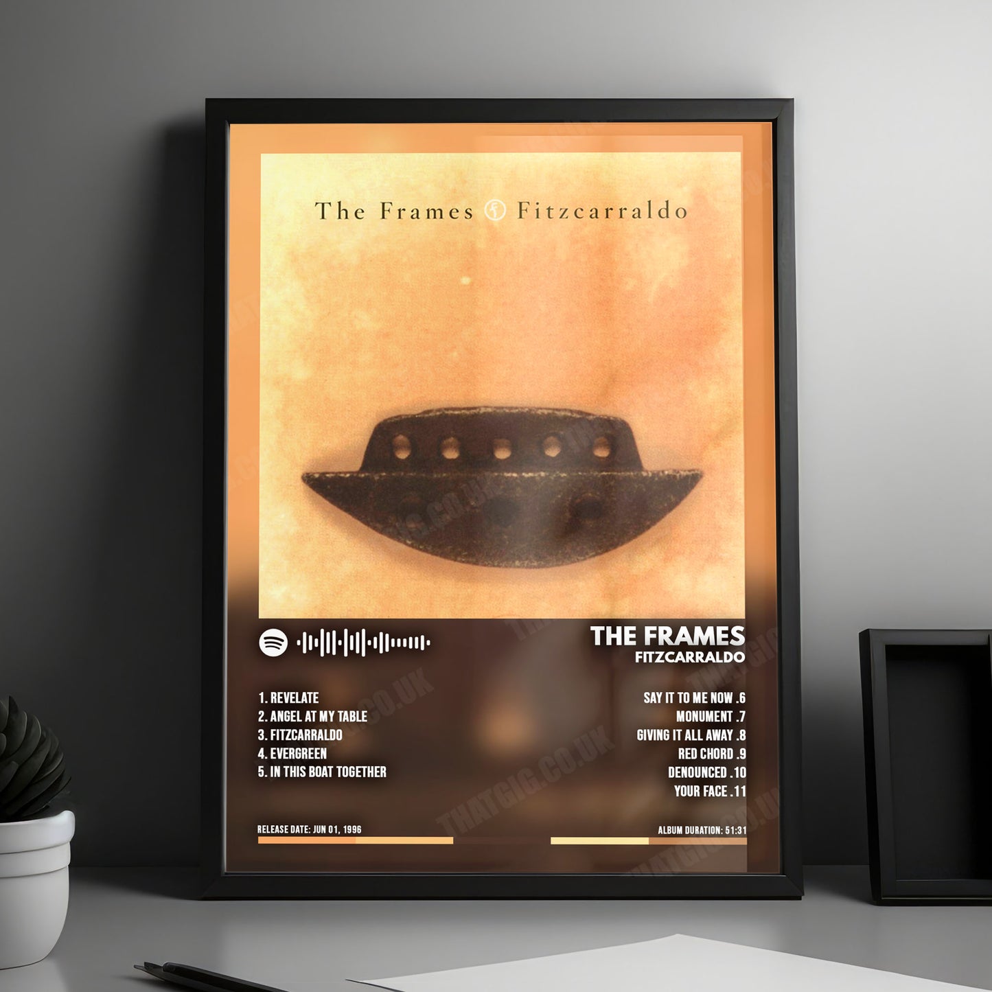 The Frames "Fitzcarraldo" Album Cover Poster - with Complete Tracklist