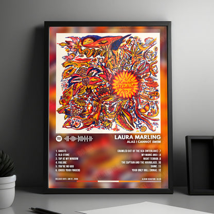 Laura Marling "Alas I Cannot Swim" Album Cover Poster - with Complete Tracklist