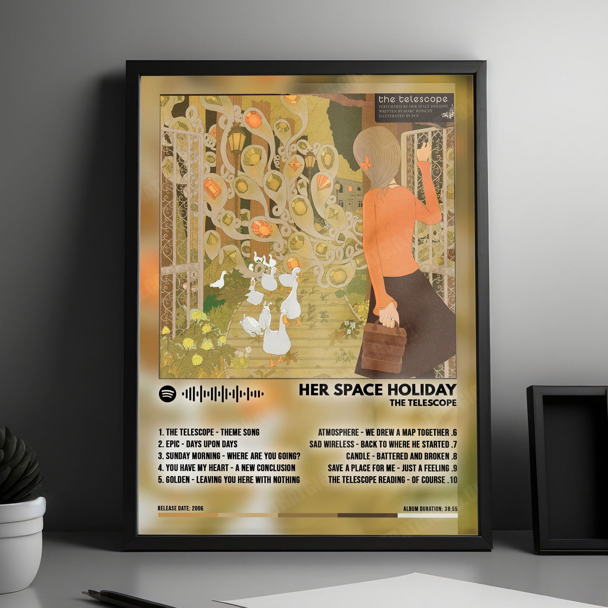 Her Space Holiday "The Telescope" Album Cover Poster - with Complete Tracklist