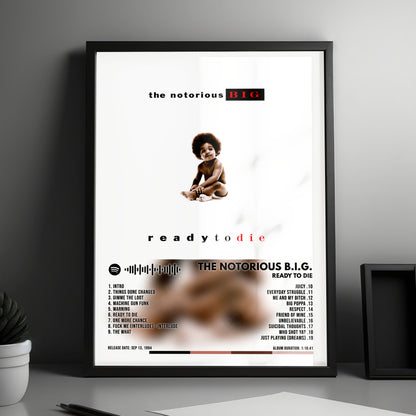 The Notorious B.I.G. "Ready to Die" Album Cover Poster - with Complete Tracklist
