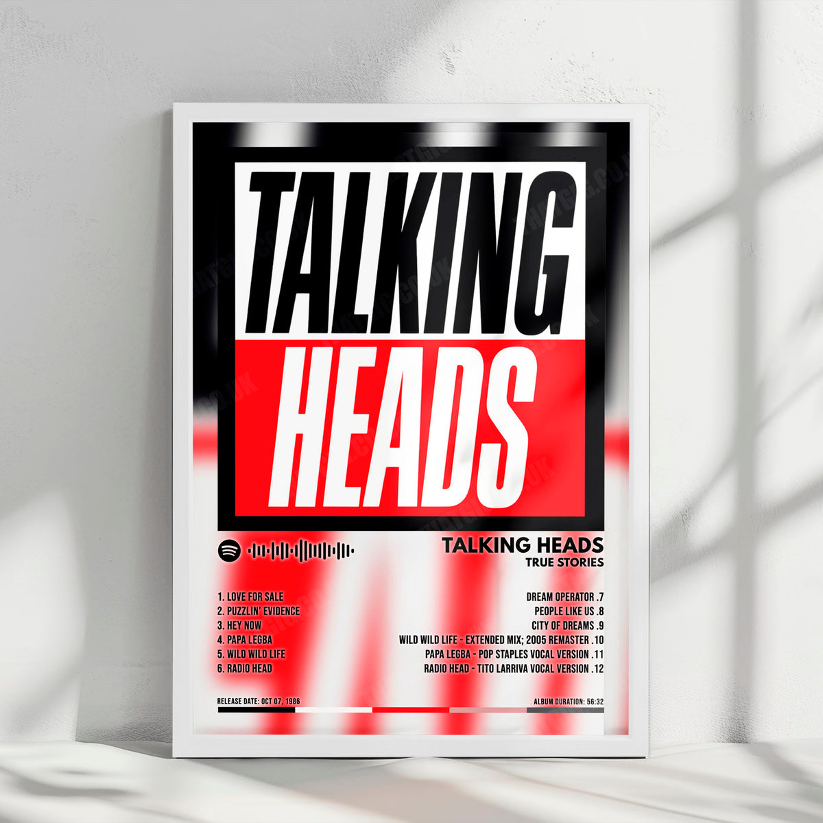 Talking Heads "True Stories" Album Cover Poster - with Complete Tracklist