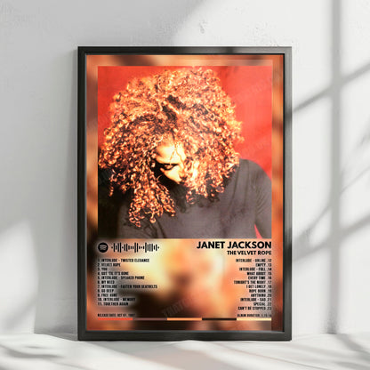Janet Jackson "The Velvet Rope" Album Cover Poster - with Complete Tracklist