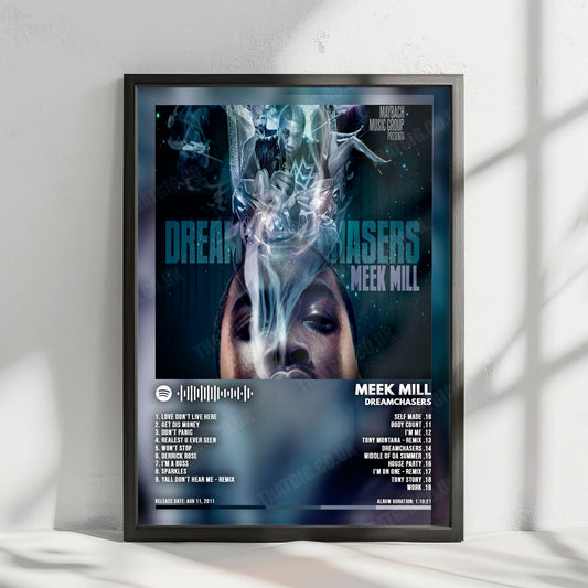 Meek Mill "Dreamchasers" Album Cover Poster - with Complete Tracklist