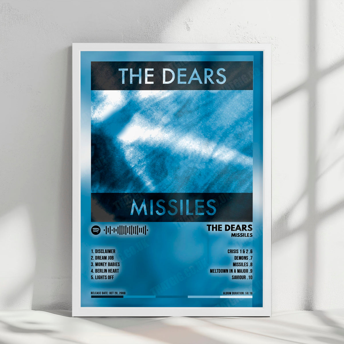 The Dears "Missiles" Album Cover Poster - with Complete Tracklist