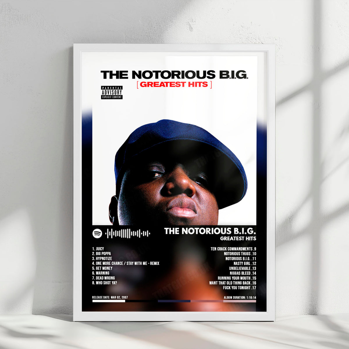 The Notorious B.I.G. "Greatest Hits" Album Cover Poster - with Complete Tracklist