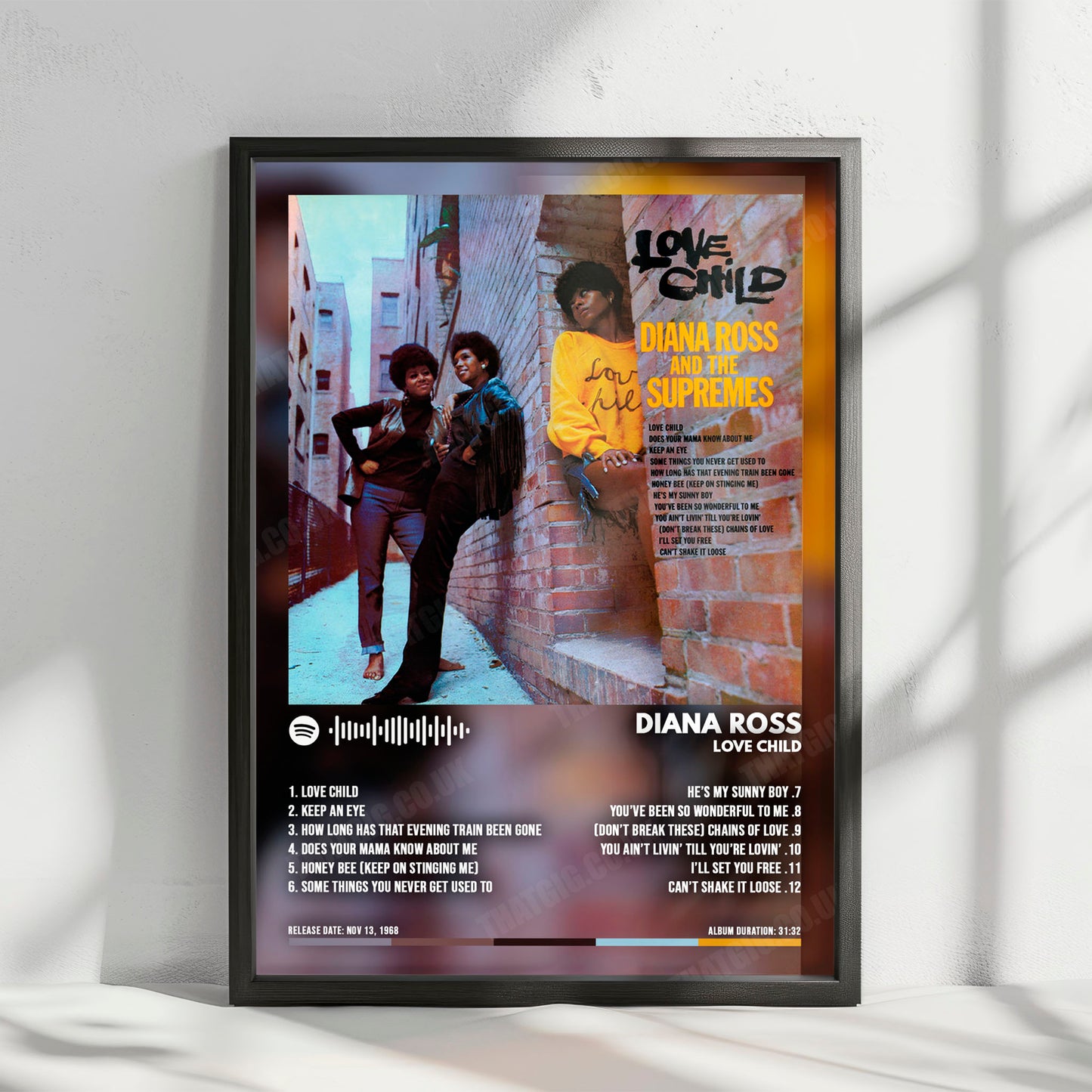 Diana Ross "Love Child" Album Cover Poster - with Complete Tracklist