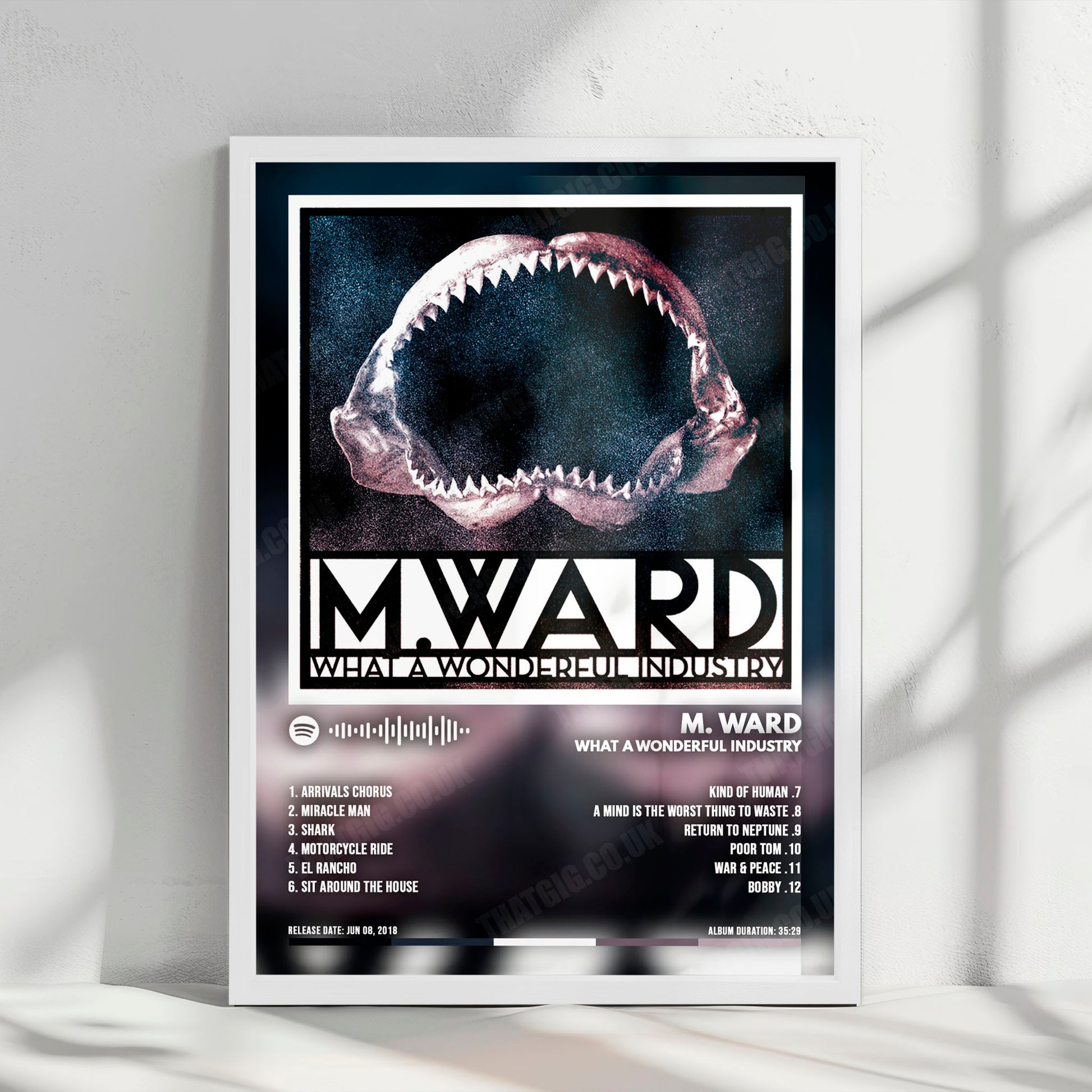 M. Ward "What a Wonderful Industry" Album Cover Poster - with Complete Tracklist