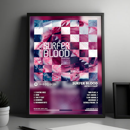 Surfer Blood "Astro Coast" Album Cover Poster - with Complete Tracklist
