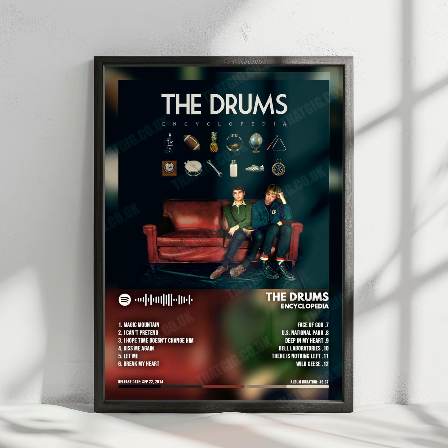 The Drums "Encyclopedia" Album Cover Poster - with Complete Tracklist