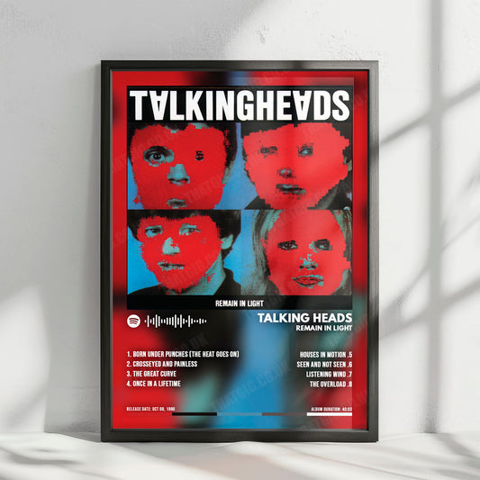 Talking Heads "Remain in Light " Album Cover Poster - with Complete Tracklist