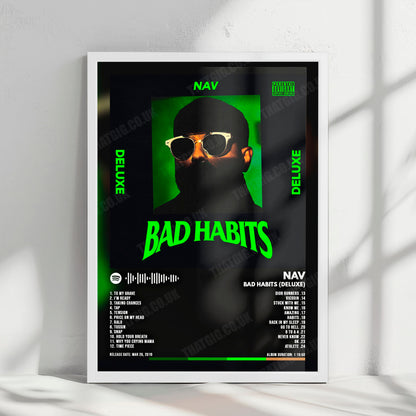 NAV "Bad Habits (Deluxe)" Album Cover Poster - with Complete Tracklist