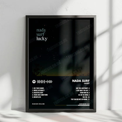 Nada Surf "Lucky" Album Cover Poster - with Complete Tracklist