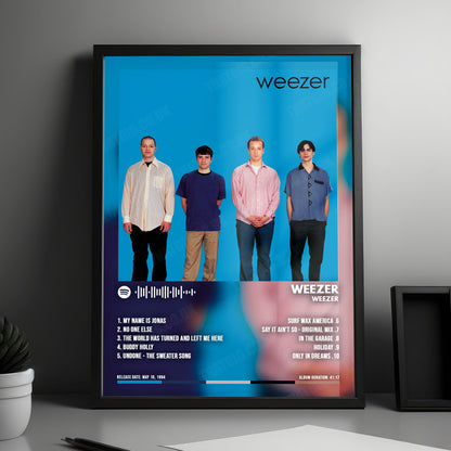 Weezer "Weezer (Blue Album)" Album Cover Poster - with Complete Tracklist