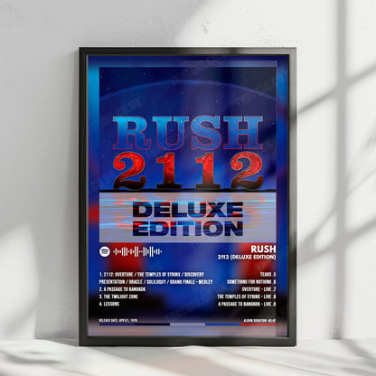 Rush "2112" Album Cover Poster - with Complete Tracklist