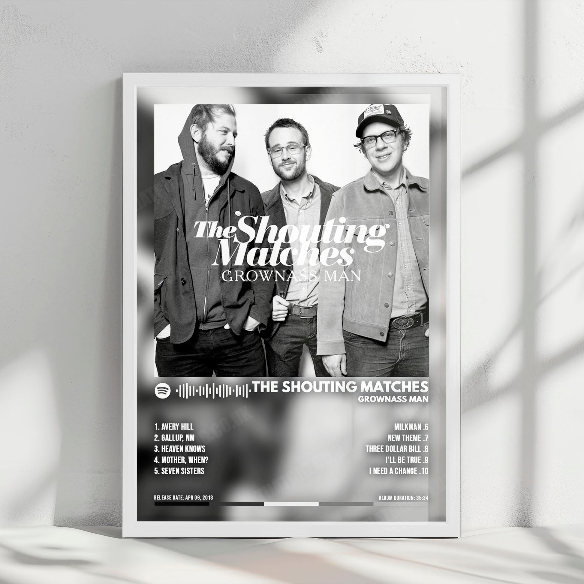 The Shouting Matches "Grownass Man" Album Cover Poster - with Complete Tracklist