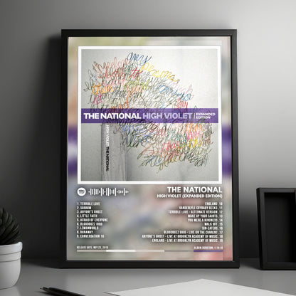 The National "High Violet (Expanded Edition)" Album Cover Poster - with Complete Tracklist
