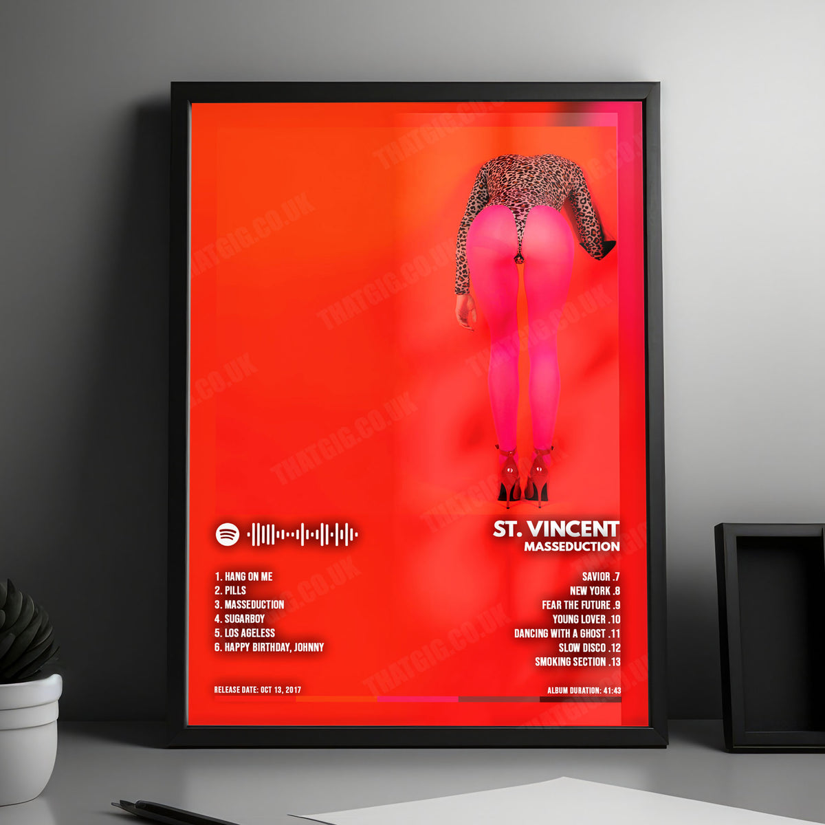 St. Vincent "MASSEDUCTION" Album Cover Poster - with Complete Tracklist