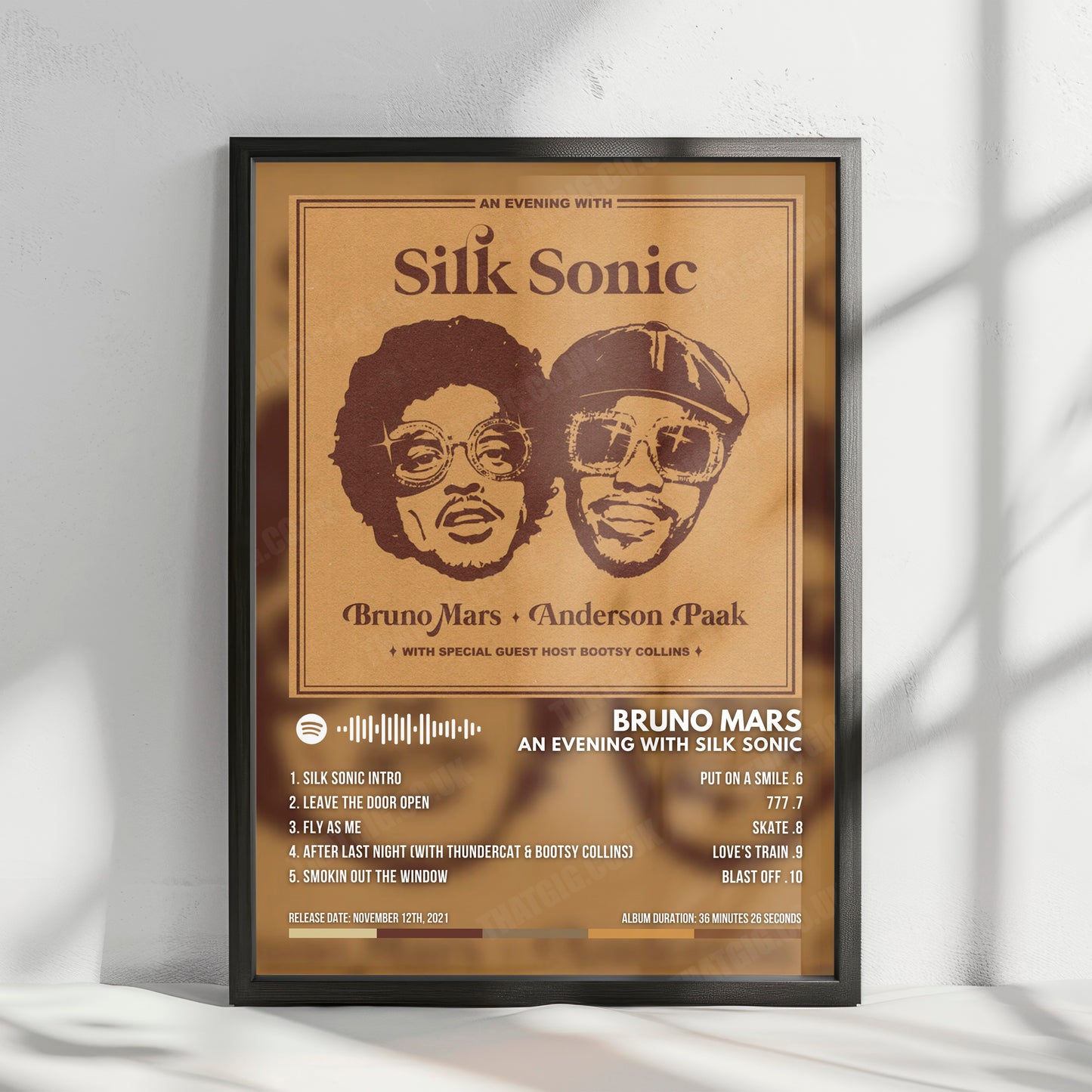Silk Sonic "An Evening With Silk Sonic" Album Cover Poster - with Complete Tracklist
