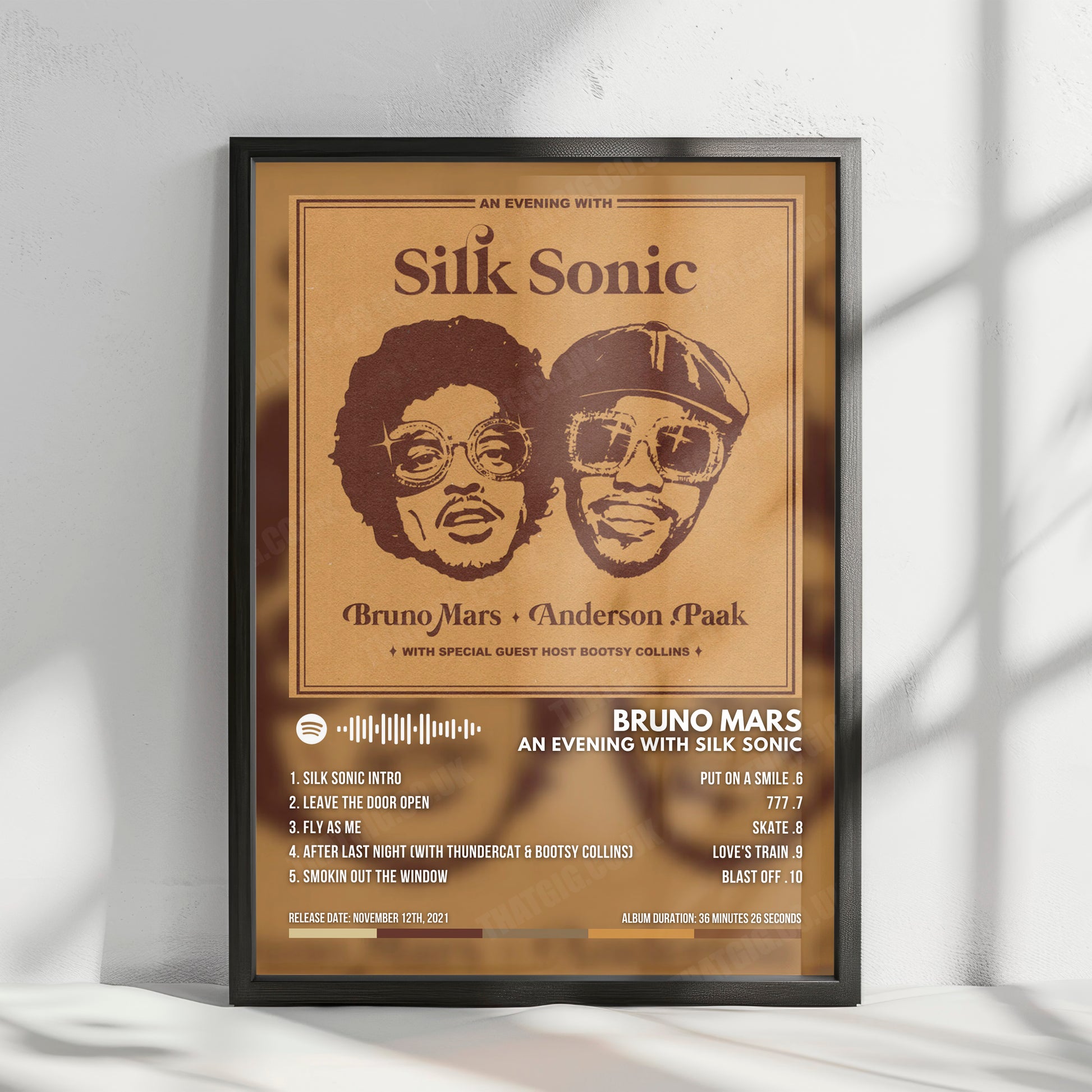 Silk Sonic "An Evening With Silk Sonic" Album Cover Poster - with Complete Tracklist
