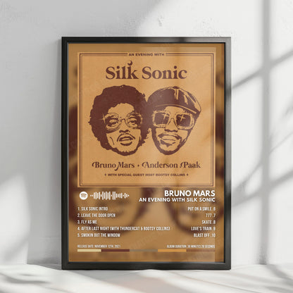 Silk Sonic "An Evening With Silk Sonic" Album Cover Poster - with Complete Tracklist