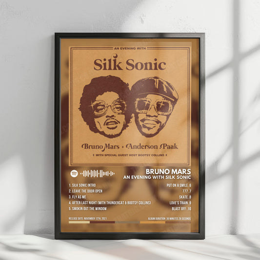 Silk Sonic "An Evening With Silk Sonic" Album Cover Poster - with Complete Tracklist