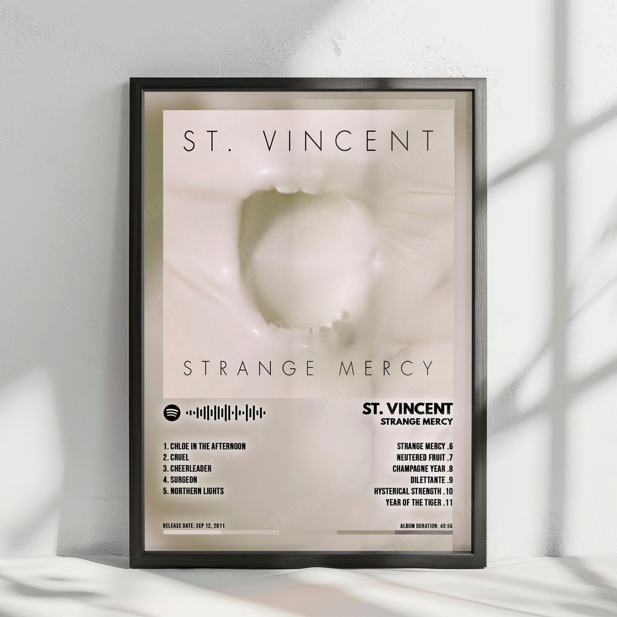 St. Vincent "Strange Mercy" Album Cover Poster - with Complete Tracklist