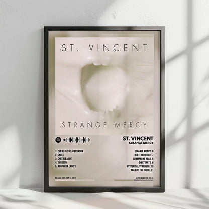 St. Vincent "Strange Mercy" Album Cover Poster - with Complete Tracklist