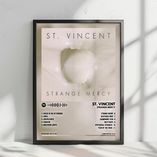 St. Vincent "Strange Mercy" Album Cover Poster - with Complete Tracklist