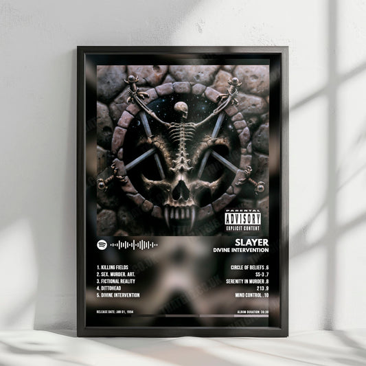 Slayer "Divine Intervention" Album Cover Poster - with Complete Tracklist