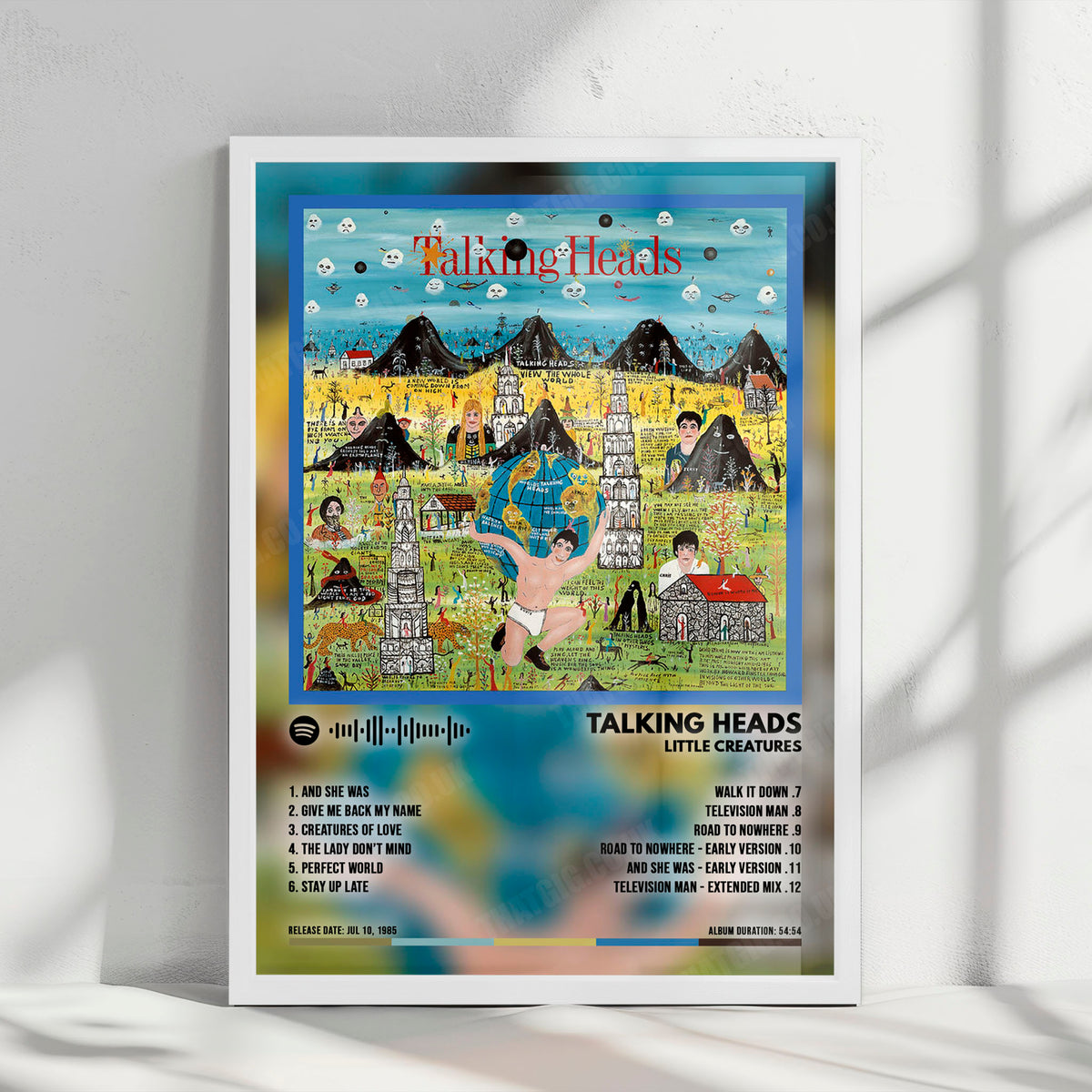 Talking Heads "Little Creatures" Album Cover Poster - with Complete Tracklist