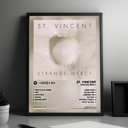 St. Vincent "Strange Mercy" Album Cover Poster - with Complete Tracklist