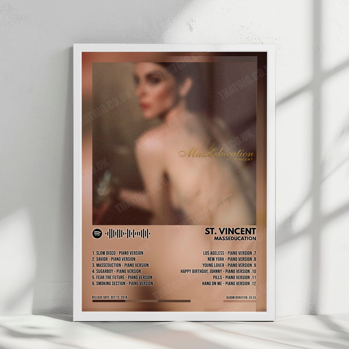 St. Vincent "MassEducation" Album Cover Poster - with Complete Tracklist