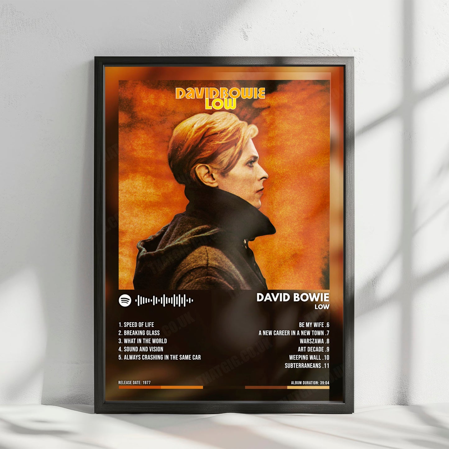 David Bowie "Low" Album Cover Poster - with Complete Tracklist