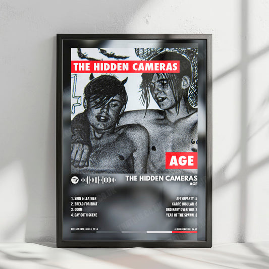 The Hidden Cameras "AGE" Album Cover Poster - with Complete Tracklist