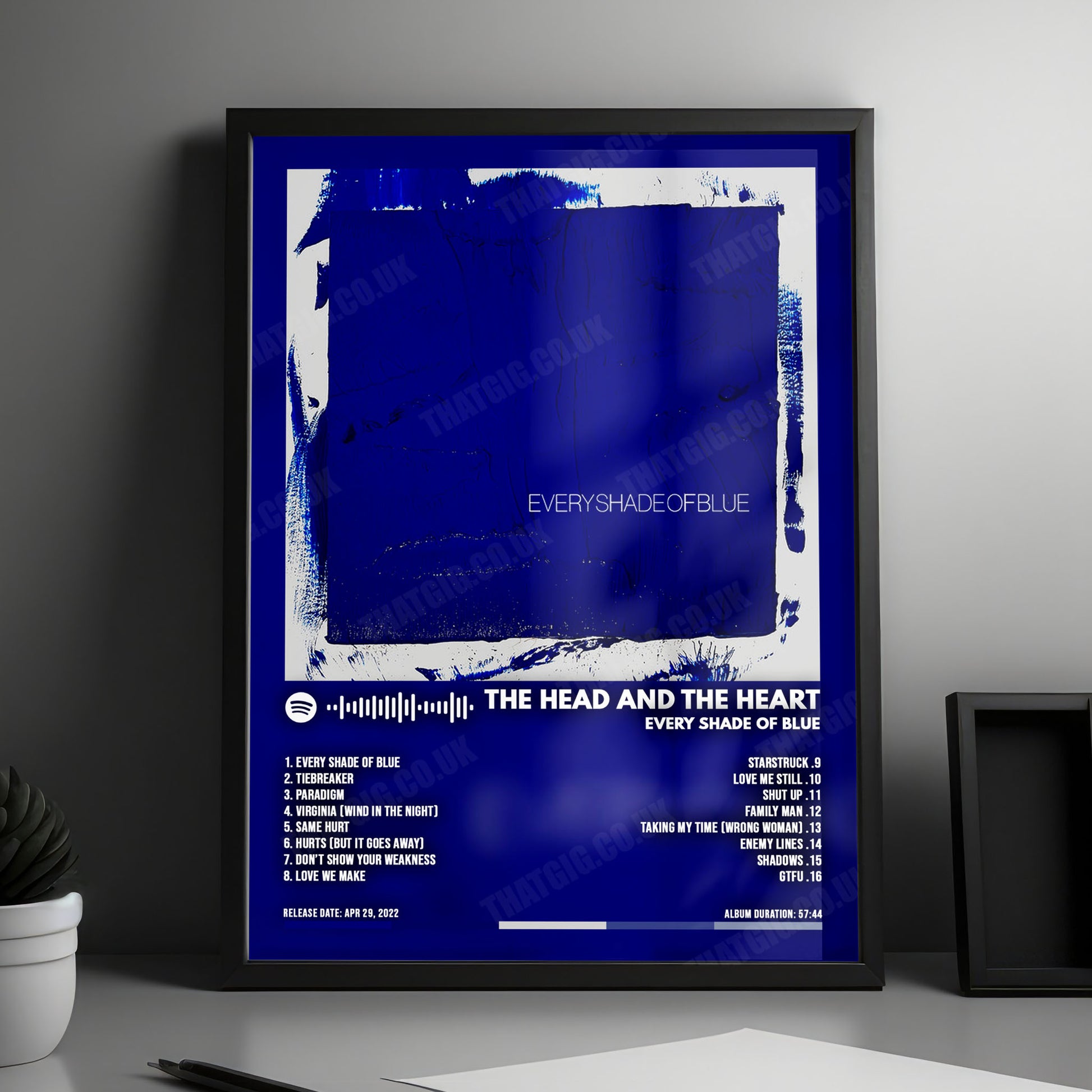 The Head and the Heart "Every Shade of Blue" Album Cover Poster - with Complete Tracklist