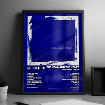 The Head and the Heart "Every Shade of Blue" Album Cover Poster - with Complete Tracklist