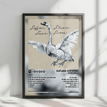 Sufjan Stevens "Seven Swans" Album Cover Poster - with Complete Tracklist