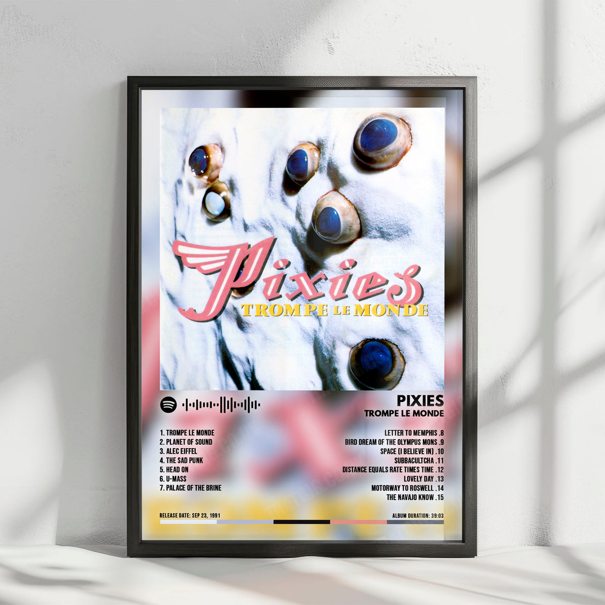 Pixies "Trompe le Monde" Album Cover Poster - with Complete Tracklist